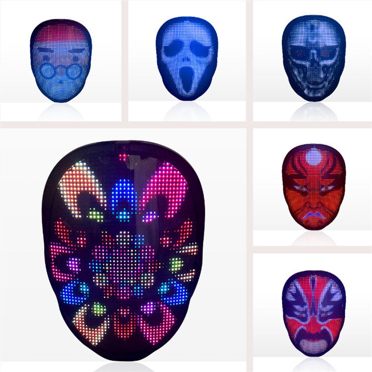 New Arrival LED Mask Face-changing Glowing Mask APP Control DIY Shining Mask for Holiday DJ Party Carnival