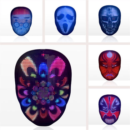 Nouveauté masque LED masque lumineux changeant de visage APP contrôle bricolage masque brillant pour vacances DJ fête carnaval