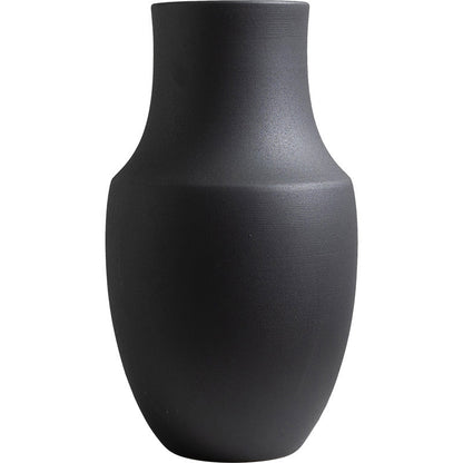 Matte Black Ceramic Flowerware Modern Minimalist Creative Home Model Room Villa Hotel Soft Decoration Decoration