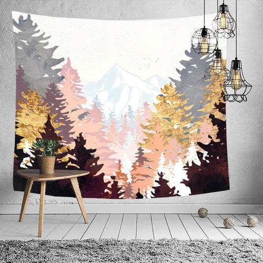 Mountain Tapestry Nordic American Wall Cloth Home Decoration Retro Color Landscape Gable Cloth