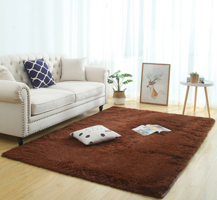 Tapis moelleux et soyeux, décoration d'intérieur moderne, Long tapis à poils longs en peluche