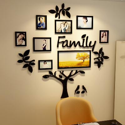 Vinilo decorativo 3d árbol con marco de fotos