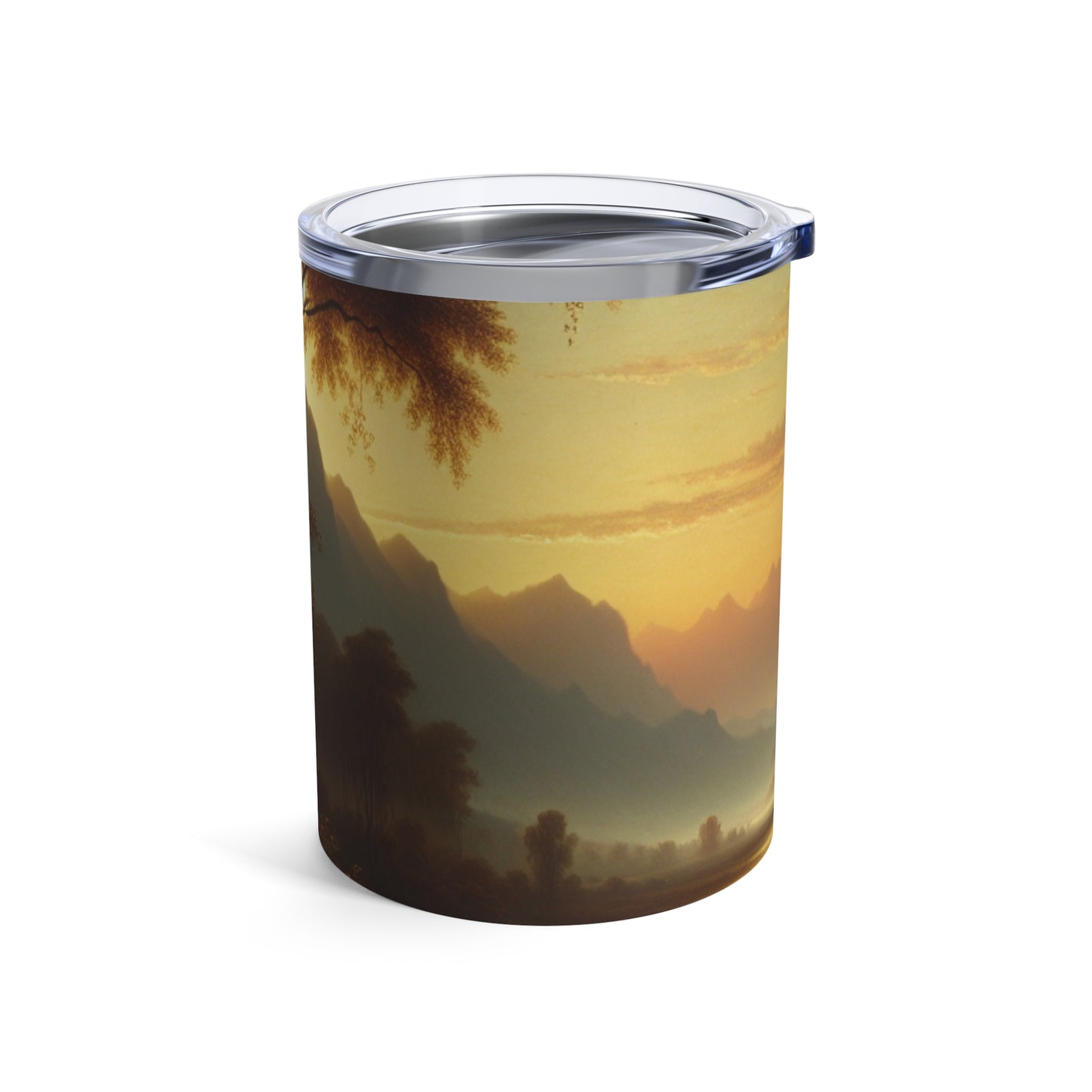 "Misty Morning: Serene Tonalism on a Tranquil Lake" - The Alien Tumbler 10oz Tonalism