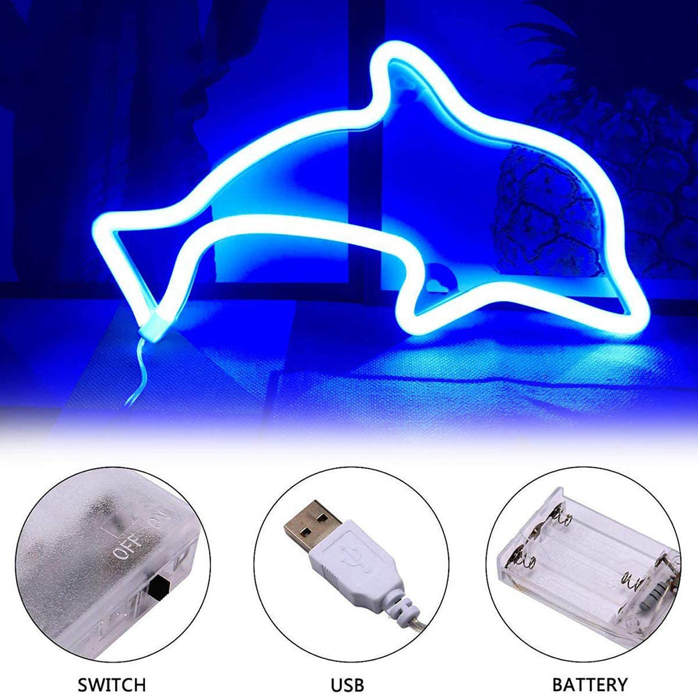 Luces de LED neón de AliExpress, decoración de dormitorio, Luna, luces de neón, batería USB, luces de modelado de doble propósito