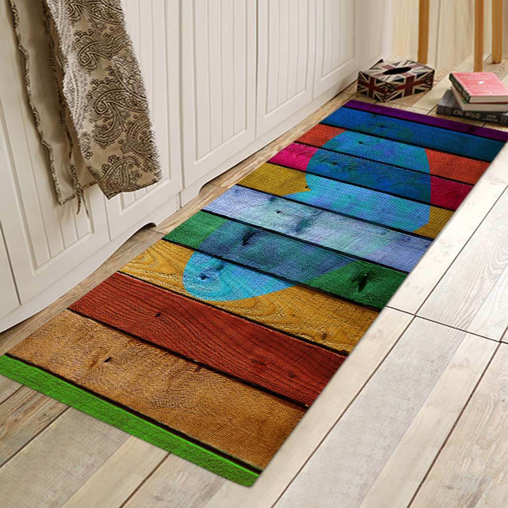 Alfombra de cocina para dormitorio, sala de estar, felpudo de entrada, pasillo de casa, balcón, suelo, patrón de madera, alfombra larga antideslizante para baño