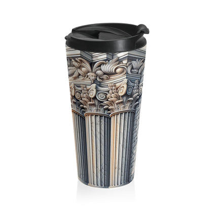 "3D Wall Columns: An Architectural Artpiece" - The Alien Stainless Steel Travel Mug Trompe-l'oeil Style