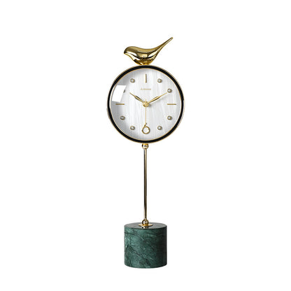 Horloge de Table en marbre nordique ornements Art déco horloge de Table salon maison mode pendule horloge de Table Simple et moderne