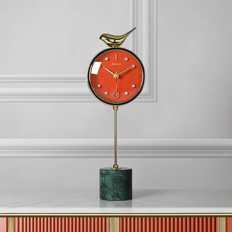 Horloge de Table en marbre nordique ornements Art déco horloge de Table salon maison mode pendule horloge de Table Simple et moderne