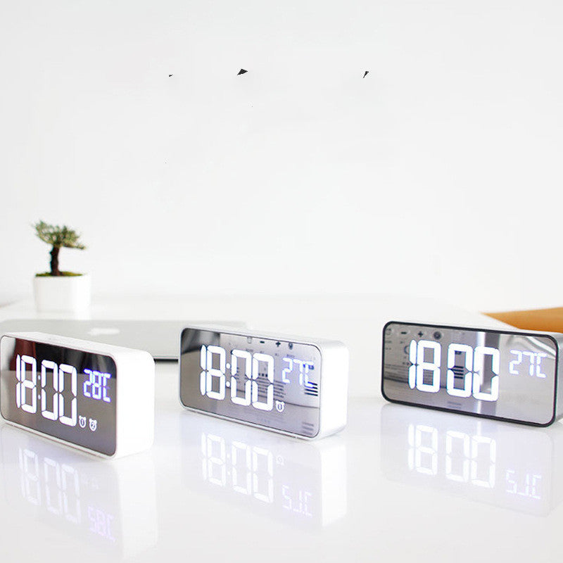 Music LED Digital Alarm Clock Temperature Date Display Desktop Mirror Clocks Home Table Decoration Electronic Clock