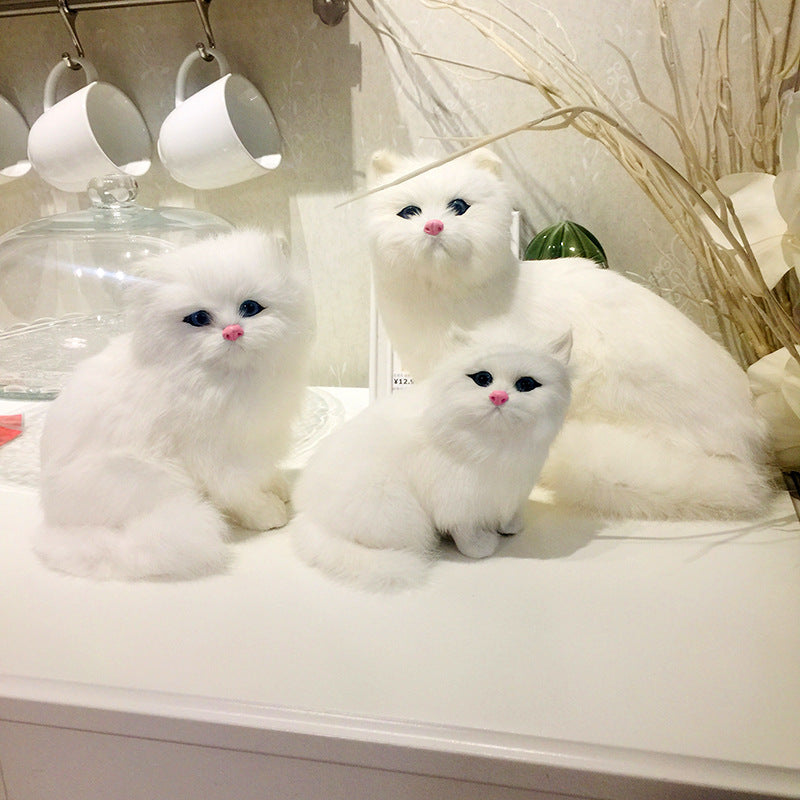 Realistic Cat Plush Toys Simulation Cat Doll Model Kids Gift Birthday Xmas Present Table Home Decor