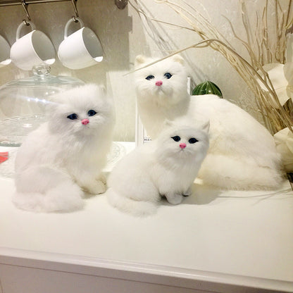 Juguetes de peluche de gato realistas, modelo de muñeca de gato de simulación, regalo para niños, mesa de regalo de cumpleaños y Navidad, decoración del hogar