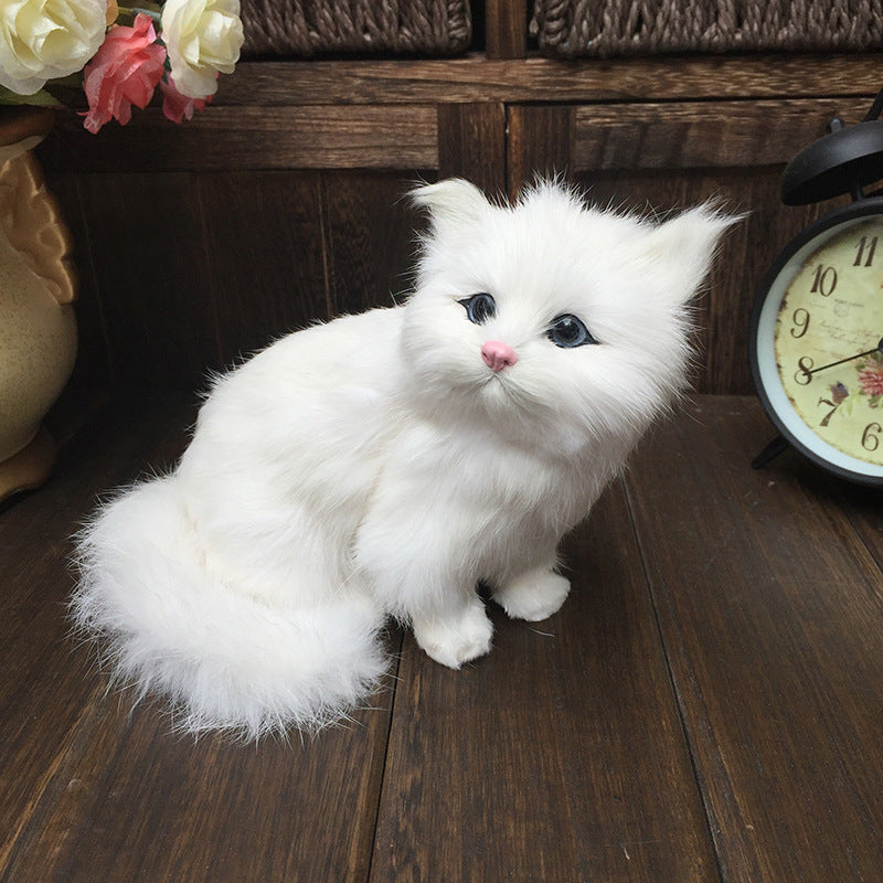 Realistic Cat Plush Toys Simulation Cat Doll Model Kids Gift Birthday Xmas Present Table Home Decor