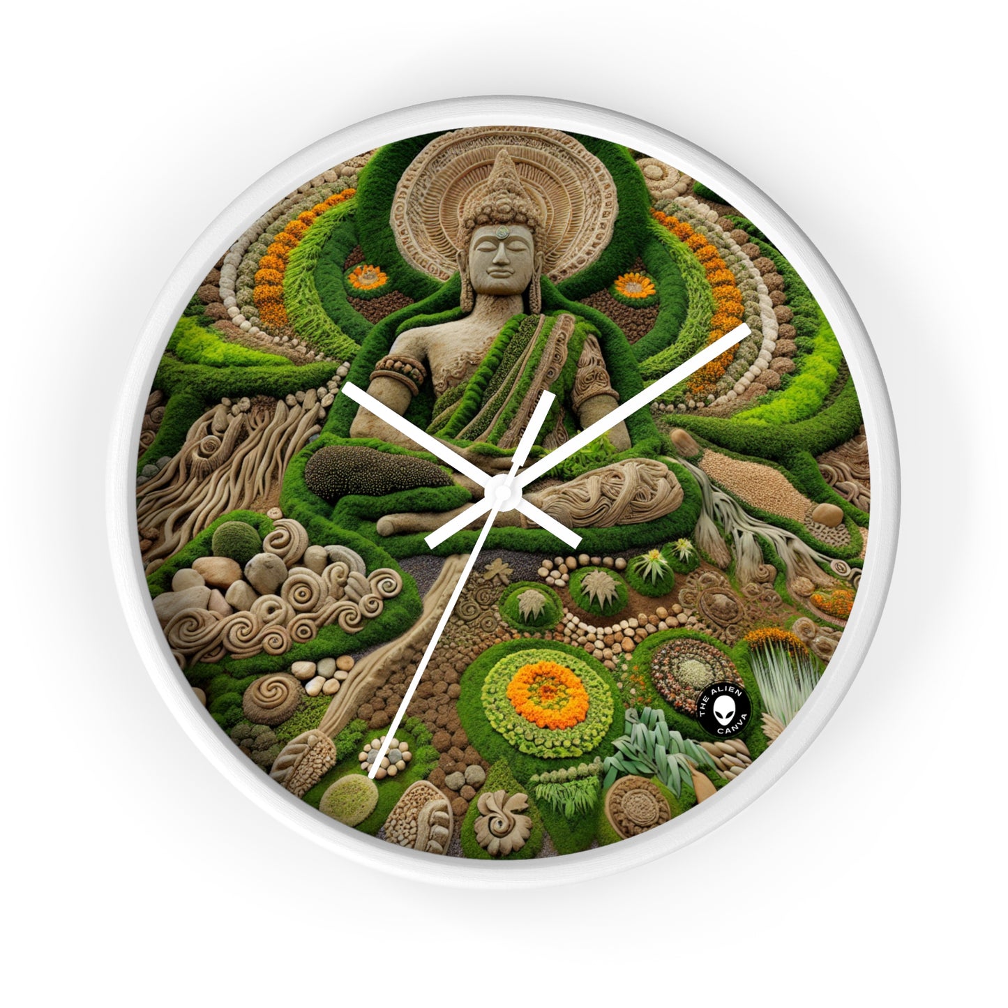 "Forest Mandala: Una armonía de la naturaleza" - El reloj de pared alienígena Earth Art