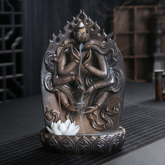 Thousand Hands Lotus Backflow Incense Burner Purple Sand Sandalwood Incense Burner Household Indoor Zen