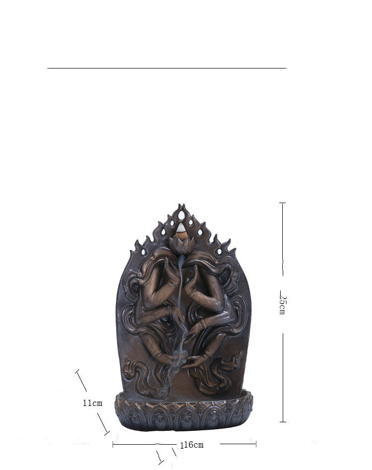 Thousand Hands Lotus Backflow Incense Burner Purple Sand Sandalwood Incense Burner Household Indoor Zen