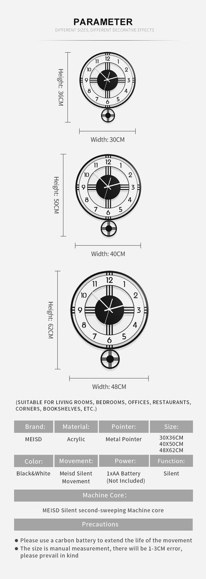 Reloj de pared creativo para sala de estar, atmósfera silenciosa, productos acrílicos para el hogar, reloj de pared, decoración de dormitorio, pegatinas de pared, reloj de pared artístico