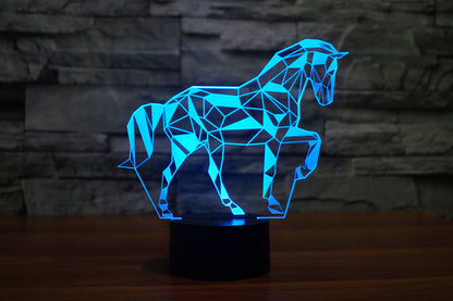 Lumière 3D Puzzle Horse, vision LED tactile colorée