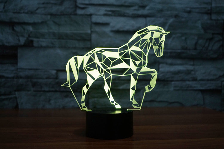 Lumière 3D Puzzle Horse, vision LED tactile colorée