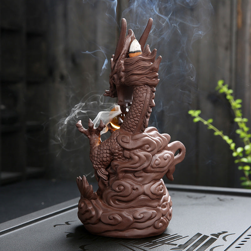 Ceramic Backflow Incense Burner Decoration Purple Sand Sandalwood Incense Burner Home Tea Ceremony Household Incense Burner