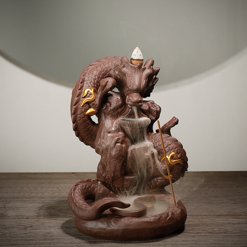 Smoke Backflow Incense Burner Tea Ceremony Creative Incense Burner Dragon Home Decoration