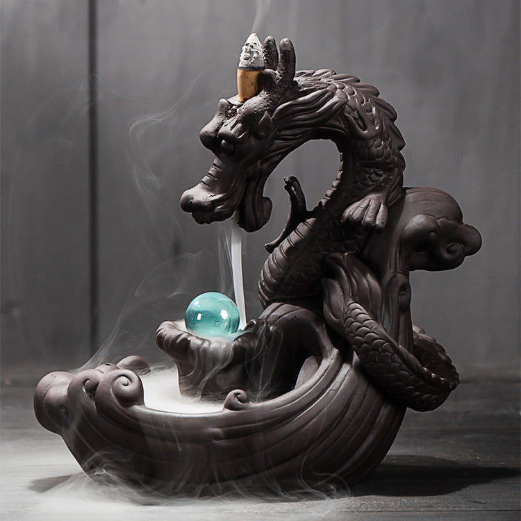 Smoke Backflow Incense Burner Tea Ceremony Creative Incense Burner Dragon Home Decoration