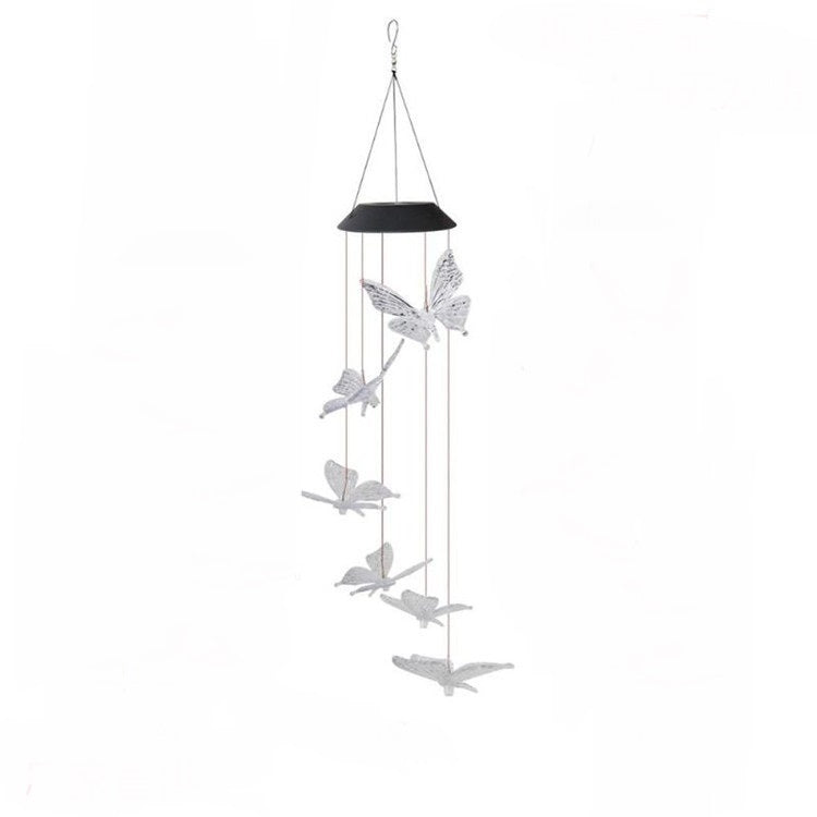 Solar Powered LED Wind Chime Light Hanging Color-Changing Yard Garden Butterfly Lamp Decor