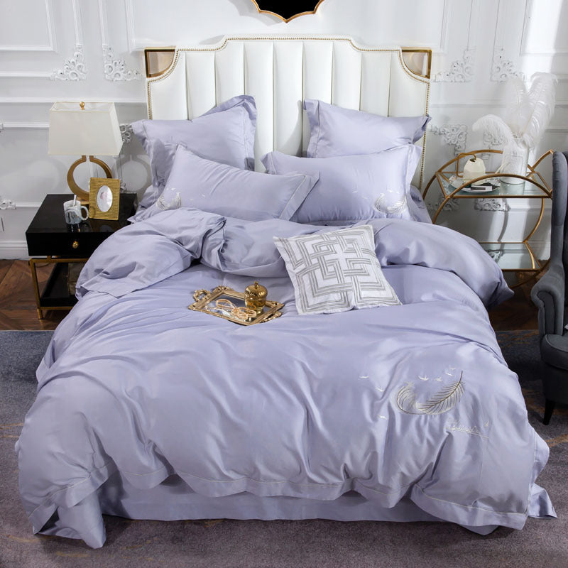 Silky Egyptian Cotton Bedding Set Luxury Feather