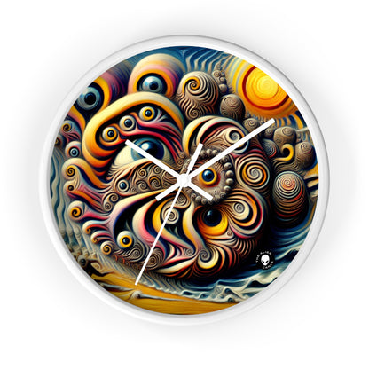 "Time Island's Dreamlike Dance" - The Alien Wall Clock Surrealism