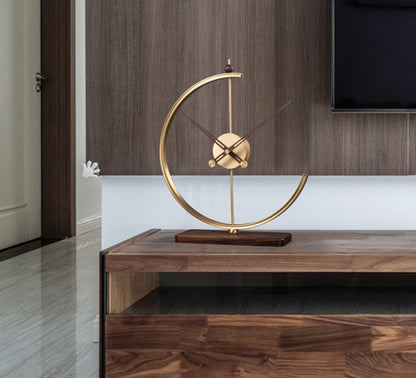 Nouvelle horloge chinoise en cuivre pur en noyer, décoration de luxe légère et à la mode pour la maison, créativité artistique pour le salon, horloge silencieuse