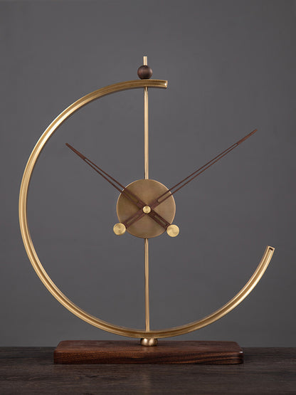 Nouvelle horloge chinoise en cuivre pur en noyer, décoration de luxe légère et à la mode pour la maison, créativité artistique pour le salon, horloge silencieuse