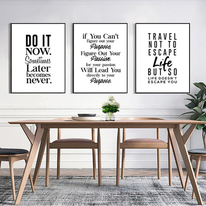 Poster Quote Canvas Painting Phrases Motivational Wall-Art Home-Decor Pictures Minimalist