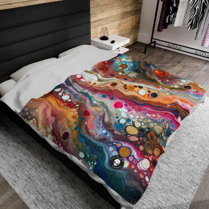 "Cosmic Colours: Creating a Mesmerizing Acrylic Pour Inspired by Celestial Nebulas" - The Alien Velveteen Plush Blanket Acrylic Pouring