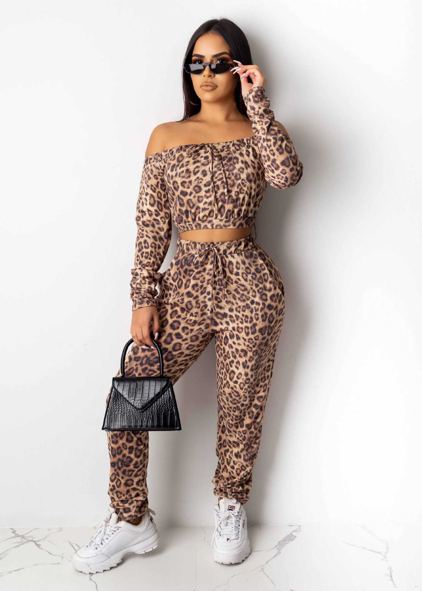 Sport Leopard Print Leisure Suit