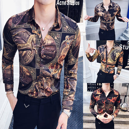 Slim-Fit Personalized Printed Men'S Shirt