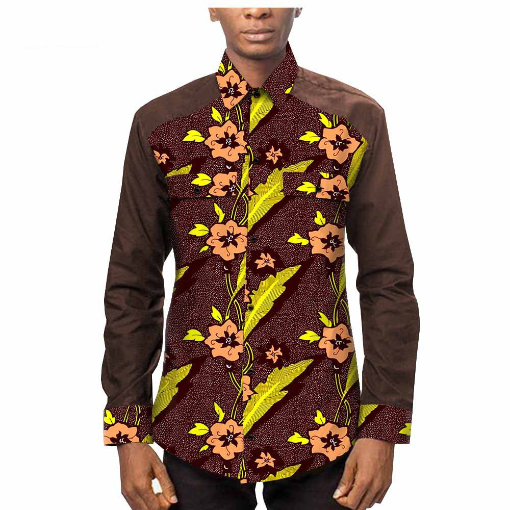 New Style Hot-Selling African Ethnic Printed Batik Cotton Men'S Shirt