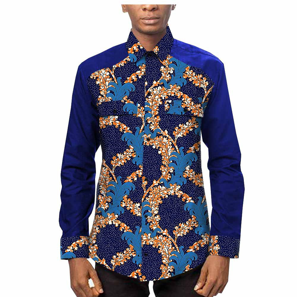 New Style Hot-Selling African Ethnic Printed Batik Cotton Men'S Shirt