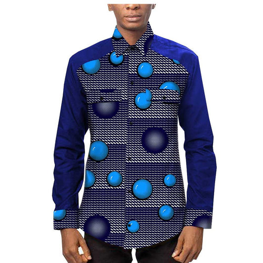 New Style Hot-Selling African Ethnic Printed Batik Cotton Men'S Shirt