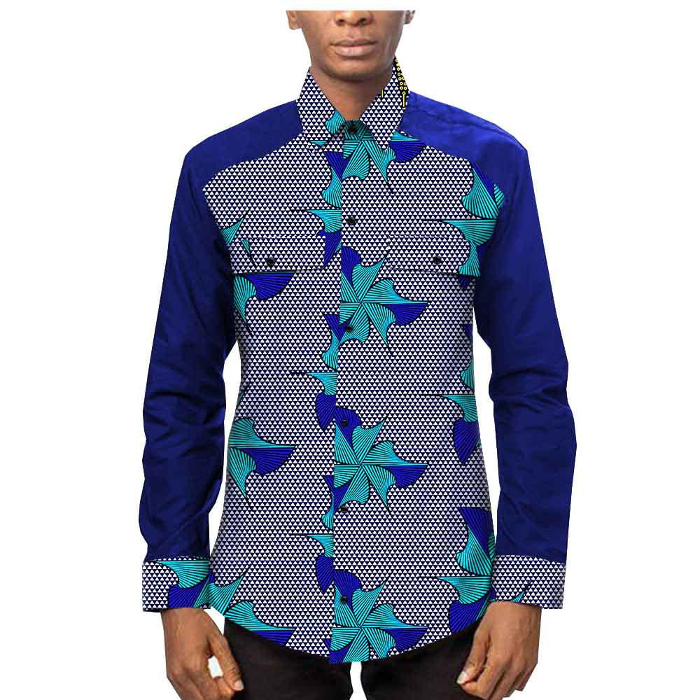 New Style Hot-Selling African Ethnic Printed Batik Cotton Men'S Shirt