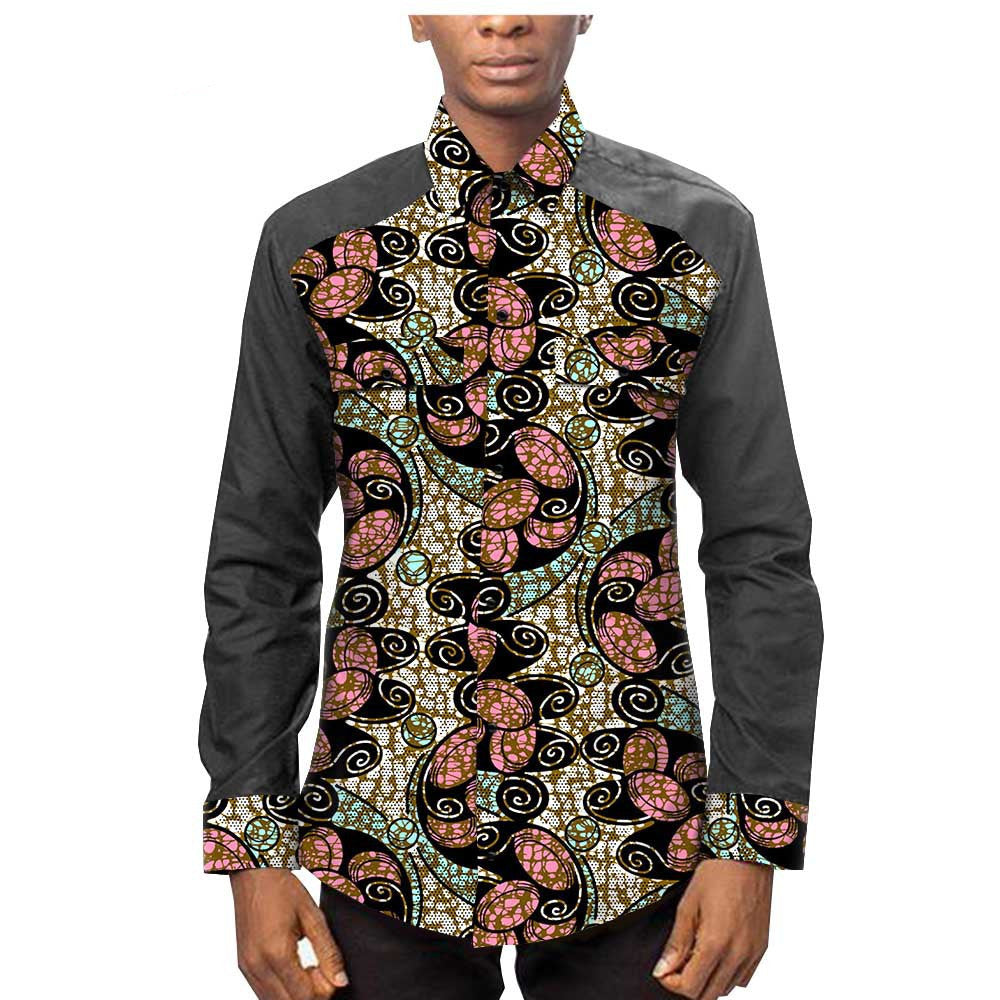 New Style Hot-Selling African Ethnic Printed Batik Cotton Men'S Shirt