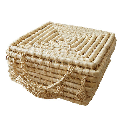 Ins Straw Storage Basket Home Retro Homestay Soft Decoration Basket Shooting Prop Basket Hand Woven Basket