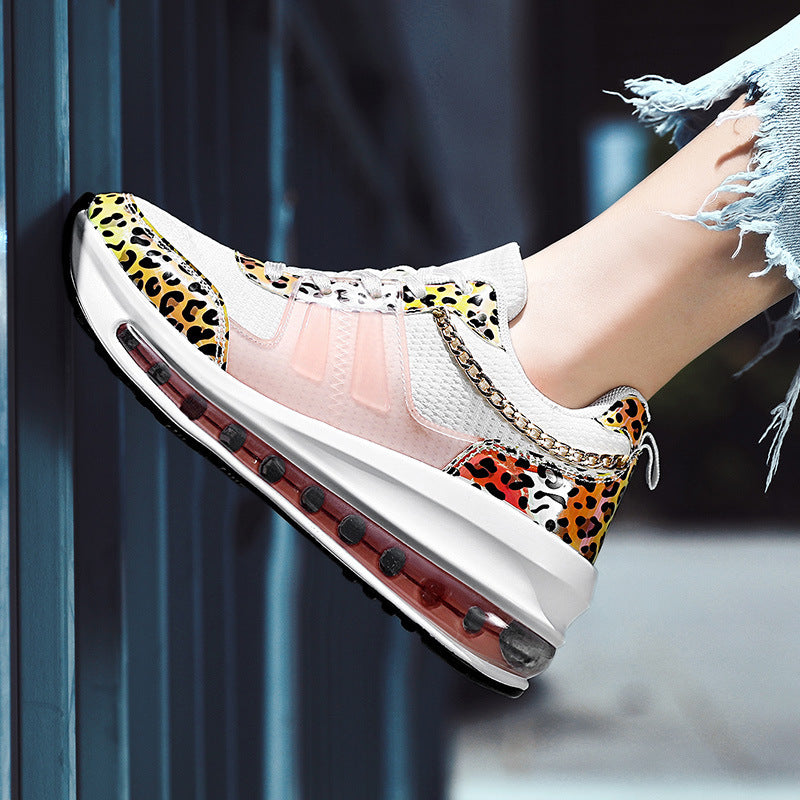 Reflective Leopard Print Casual Sports Shoes