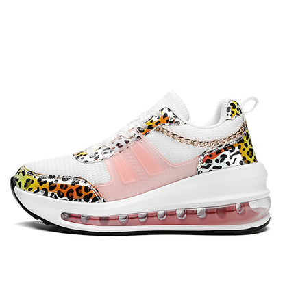 Reflective Leopard Print Casual Sports Shoes