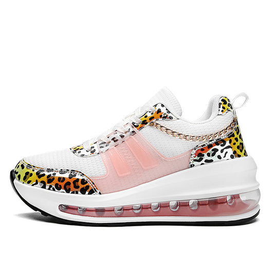 Reflective Leopard Print Casual Sports Shoes