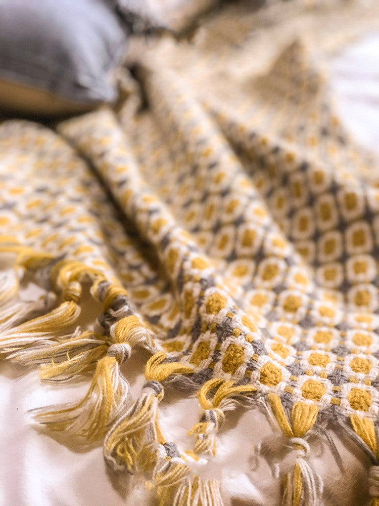 Couverture de canapé tricotée avec pompon, couverture de sieste unique, lot