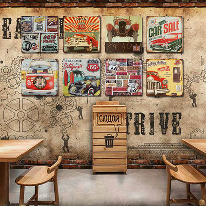 Retro Tin Painting Bar Home KTV Mural Wall Hanging Metal Tin Poster Creative Custom Tin Painting