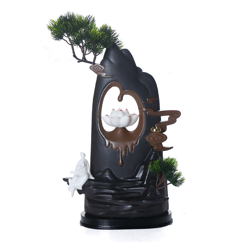 Zen Phaseless Led Lamp Ceramic Incense Burner Home Decoration Lotus