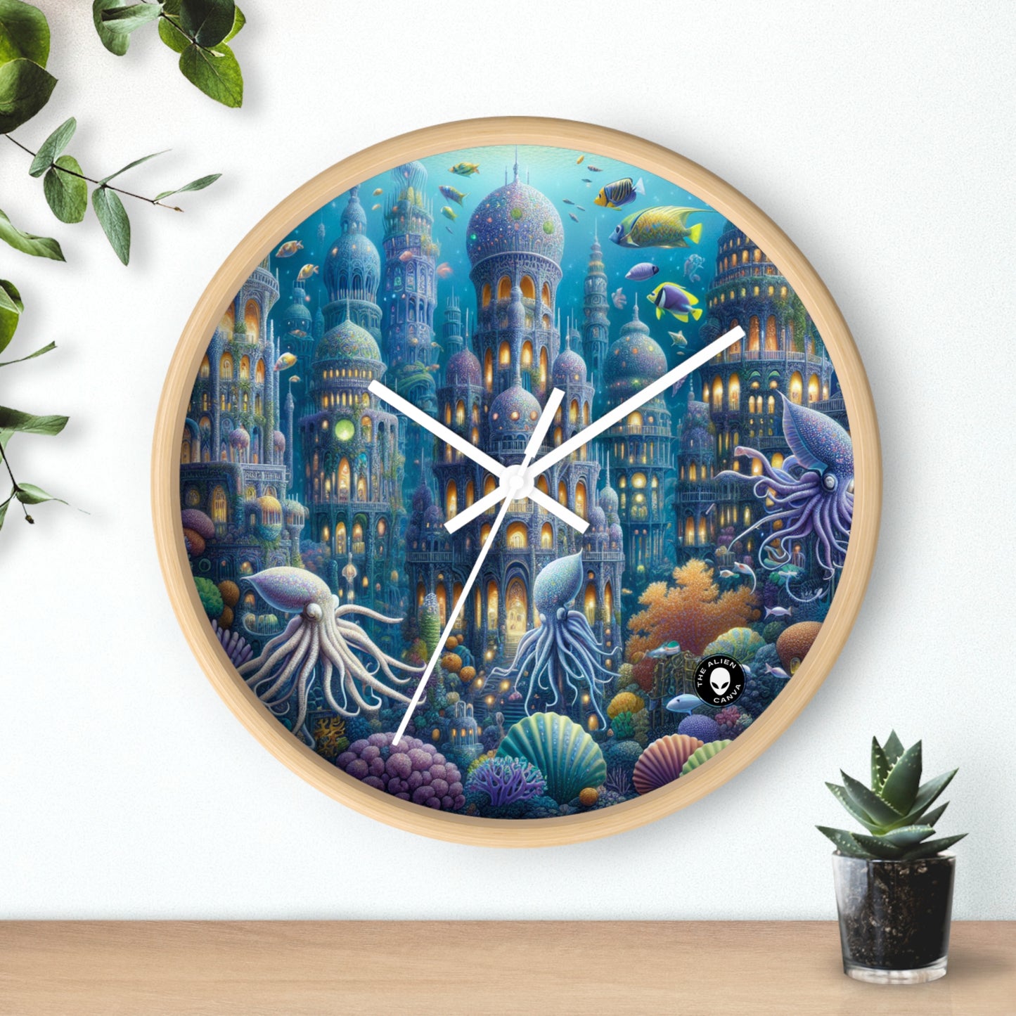 "Enchanting Atlantis: A Harmony of Sea Creatures" - The Alien Wall Clock