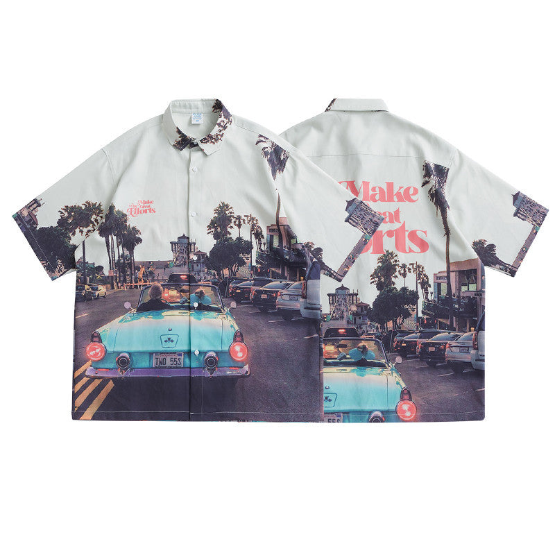 Hip Hop Digital Full Print Short Sleeve Shirt