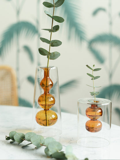 Florero De Vidriera Retro Calabaza Planta De Flor Hidropónica