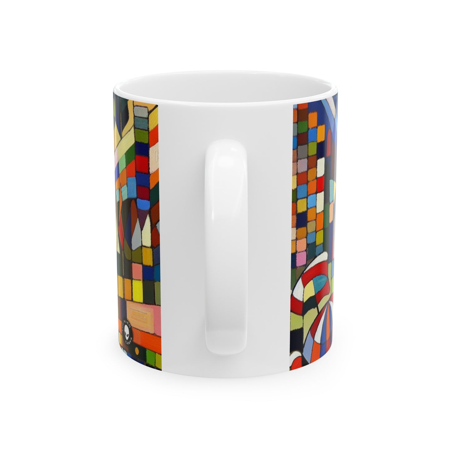 "Pique-nique dans le pré" - Mug en céramique Alien 11oz Art Naïf